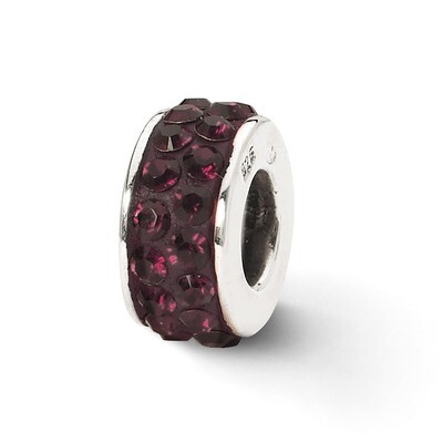 Dark Maroon Double Row Swarovski Bead Sterling Silver QRS2008, MPN: QRS2008, 883957514734