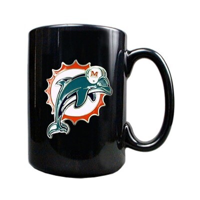 Miami Dolphins 15oz Black Ceramic Mug GC148, MPN: GC148, 89006708035