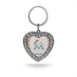 MLB Miami Marlins Rhinestone Heart Key Ring GC7884, MPN: GC7884, 767345407573