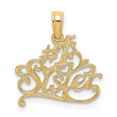 #1 Sister Charm 14k Gold D3972, MPN: D3972, 637218038350