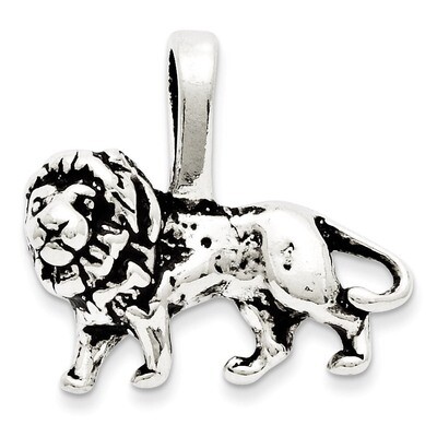 Lion Charm Antiqued Sterling Silver QC7865, MPN: QC7865, 883957459103