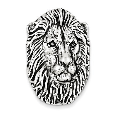 Lion Head Pendant Antiqued Sterling Silver QC4087, MPN: QC4087, 883957909462