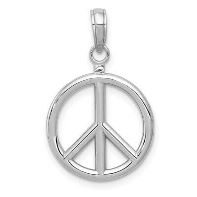 Peace Sign Charm 14k White Gold Polished C2247W, MPN: C2247W, 637218126040