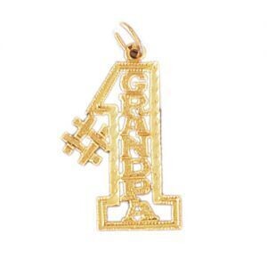 Dazzlers Jewelry Number One Grandpa Pendant Necklace Charm Bracelet in Yellow, White or Rose Gold 1…