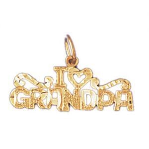 Dazzlers Jewelry I Love Grandpa Pendant Necklace Charm Bracelet in Yellow, White or Rose Gold 10058…