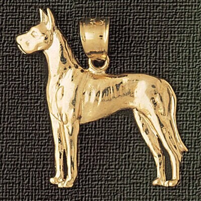 Dazzlers Jewelry Great Dane Dog Pendant Necklace Charm Bracelet in Yellow, White or Rose Gold 2147,…