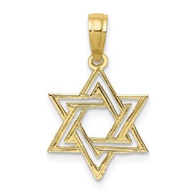 Star of David Charm 10k Gold Polished 10K8418, MPN: 10K8418,