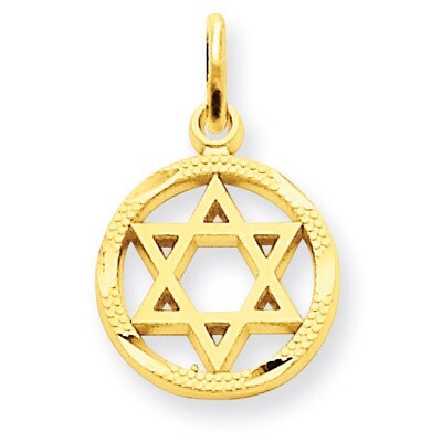 Star of David Charm 14k Gold Solid Polished C823, MPN: C823, 883957264073