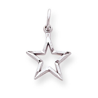 Diamond-cut Star Charm 10k White Gold 10WC38, MPN: 10WC38, 886774085586