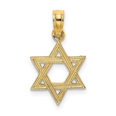 Engraved Star of David Charm 14k Gold K8384, MPN: K8384, 637218016716