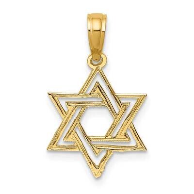 Star of David Charm 14k Gold Polished K8418, MPN: K8418, 637218017393