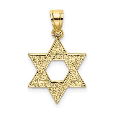 Engraved Swirls Star of David Charm 10k Gold 10K8383, MPN: 10K8383,