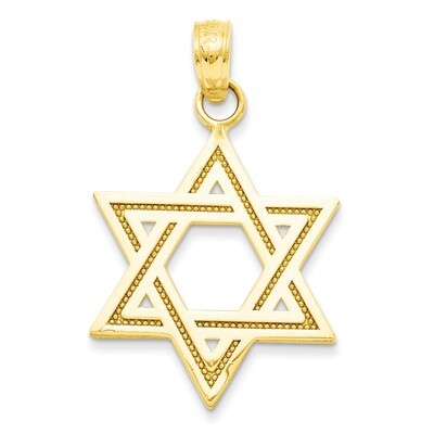 Star of David Charm 14k Gold Solid Satin M1594, MPN: M1594, 637218164172
