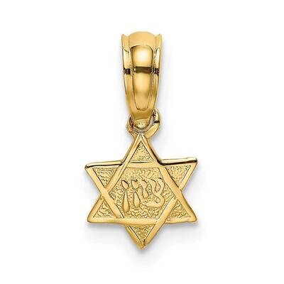 Engraved Mini Star of David Charm 14k Gold K8386, MPN: K8386, 637218016730