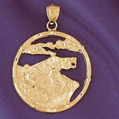 Dazzlers Jewelry Tiger Chinese Zodiac Pendant Necklace Charm Bracelet in Yellow, White or Rose Gold…
