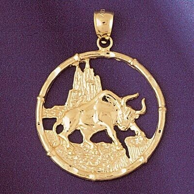 Dazzlers Jewelry Ox Cow Chinese Zodiac Pendant Necklace Charm Bracelet in Yellow, White or Rose Gol…