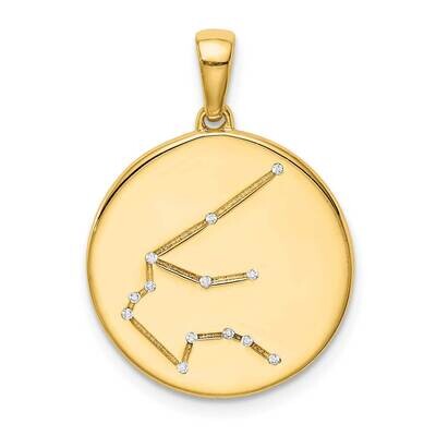Gold-Plated &amp; Cz Aquarius Zodiac Pendant Sterling Silver QC9740GP, MPN: QC9740GP, 883957721170