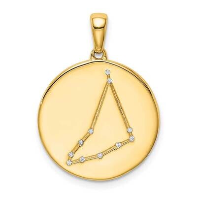 Gold-Plated &amp; Cz Capricorn Zodiac Pendant Sterling Silver QC9739GP, MPN: QC9739GP, 883957574172