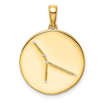 Gold-Plated &amp; Cz Cancer Zodiac Pendant Sterling Silver QC9733GP, MPN: QC9733GP, 883957574134