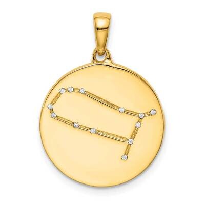 Gold-Plated &amp; Cz Gemini Zodiac Pendant Sterling Silver QC9732GP, MPN: QC9732GP, 883957313467