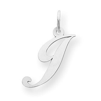 Small Fancy Script Initial J Charm 14k white Gold YC651J, MPN: YC651J, 191101634475