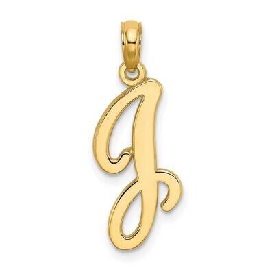 J Script Initial Charm 14k Gold Polished K6422J, MPN: K6422J, 637218007073