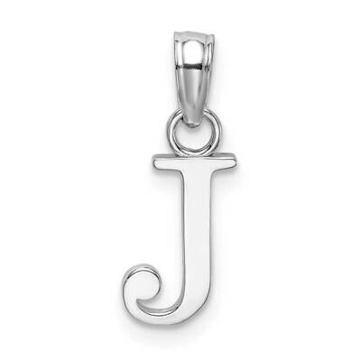 J Block Initial Charm 14k White Gold Polished K6423WJ, MPN: K6423WJ, 637218161478