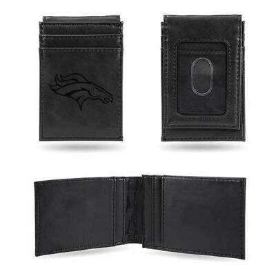 NFL Denver Broncos Black Faux Leather Front Pocket Wallet GC7516, MPN: GC7516, 767345895905