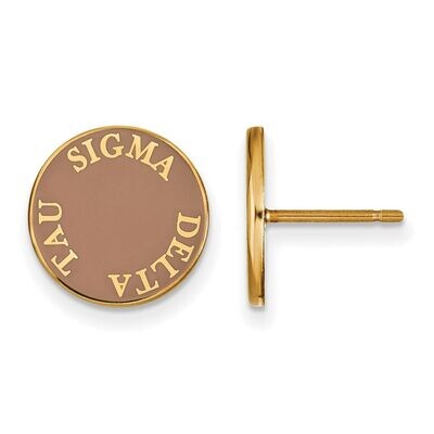 Sigma Delta Tau Enameled Post Earrings Gold-plated Silver GP019SDT, MPN: GP019SDT, 886774924014