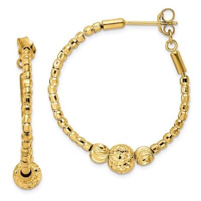Diamond-Cut Hoop Beaded Earrings 14k Gold TF2008, MPN: TF2008, 883957986463