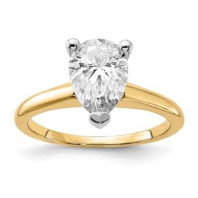 2ct. G H I True Light Pear Moissanite Solitaire Ring 14k Two Tone Gold RM5965P-200-8MT, MPN: RM5965…