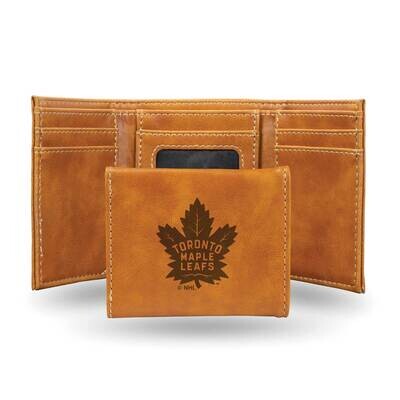 NHL Toronto Maple Leafs Brown Faux Leather Trifold Wallet GC7861, MPN: GC7861, 767345901460