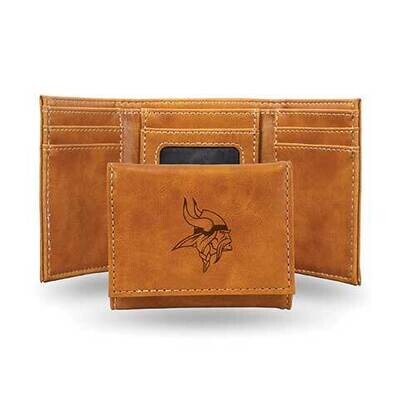 NFL Minnesota Vikings Brown Faux Leather Trifold Wallet GC7783, MPN: GC7783, 767345536143