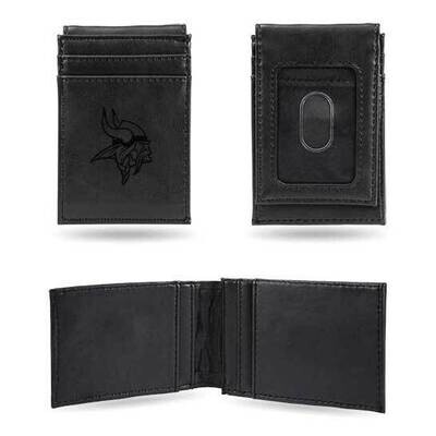 NFL Minnesota Vikings Black Faux Leather Front Pocket Wallet GC7536, MPN: GC7536, 767345896056