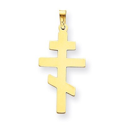 Eastern Orthodox Cross Pendant 14k Gold XR577, MPN: XR577, 883957383767