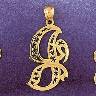 Dazzlers Jewelry Initial J Pendant Necklace Charm Bracelet in Yellow, White or Rose Gold 9563j, MPN…