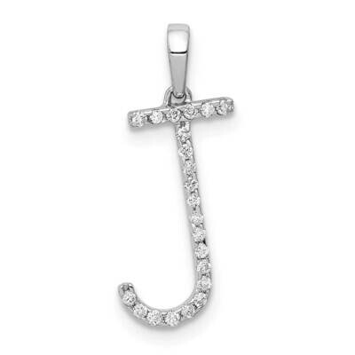 Initial J Pendant 14k White Gold Diamond PM5222J-010-WA, MPN: PM5222J-010-WA, 883957134376