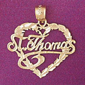 Dazzlers Jewelry Saint Thomas Hawaii Pendant Necklace Charm Bracelet in Yellow, White or Rose Gold …