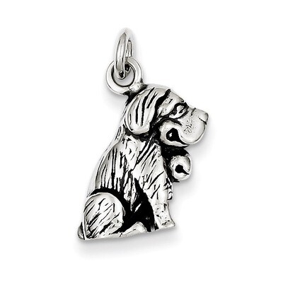 Antique Saint Bernard Charm Sterling Silver QC5077, MPN: QC5077, 883957912141