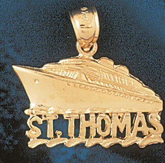 Dazzlers Jewelry Cruise Ship saint Thomas Pendant Necklace Charm Bracelet in Yellow, White or Rose …