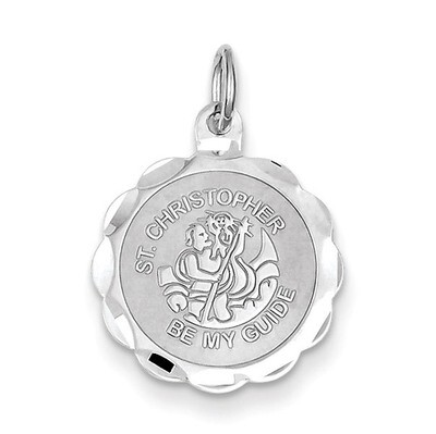 Saint Christopher Medal Charm Sterling Silver QC382, MPN: QC382, 886774108865
