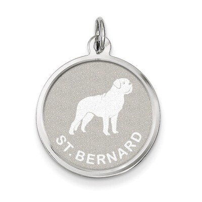 Saint Bernard Disc Charm Sterling Silver QC2710, MPN: QC2710, 883957137391