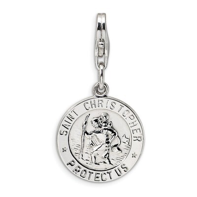 Saint Christopher Medal Charm - Sterling Silver QCC504 by Amore La Vita, MPN: QCC504, 883957334615