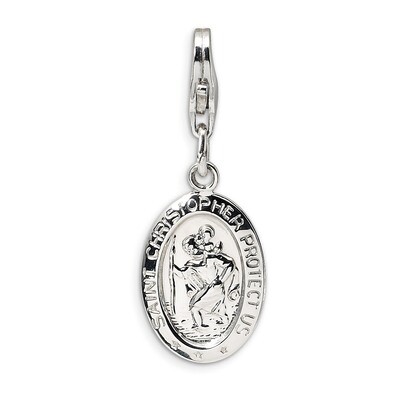 Saint Christopher Medal Charm - Sterling Silver QCC502 by Amore La Vita, MPN: QCC502, 886774372402