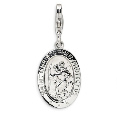 Saint Christopher Medal Charm - Sterling Silver QCC503 by Amore La Vita, MPN: QCC503, 883957334608
