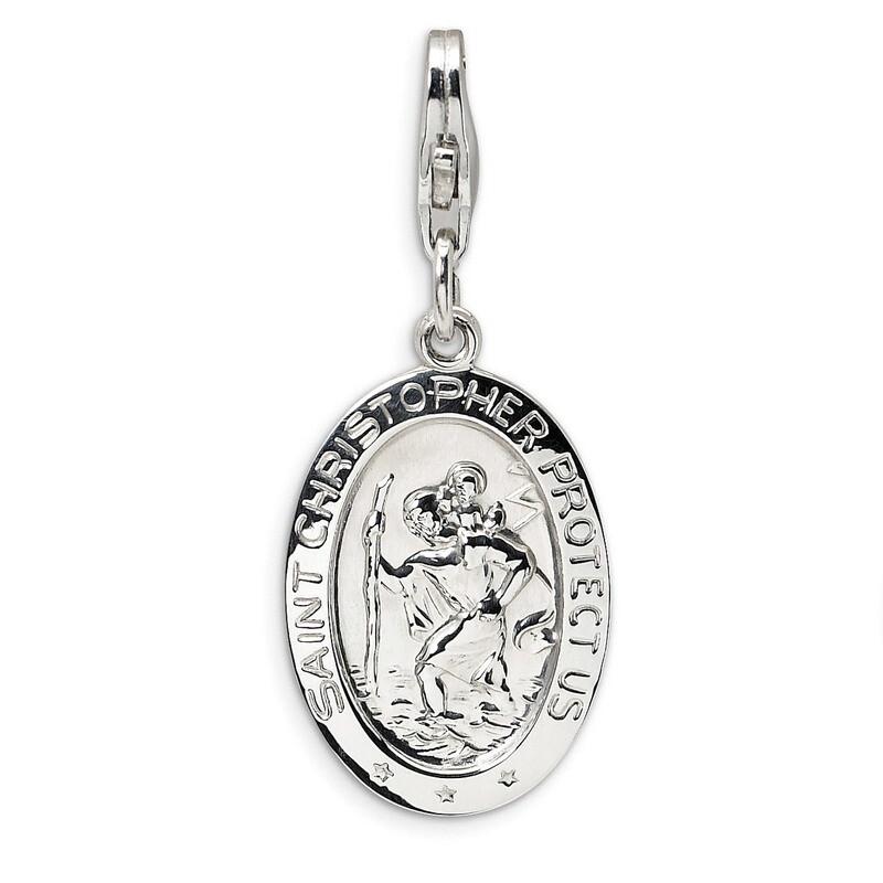 Saint Christopher Medal Charm - Sterling Silver QCC503