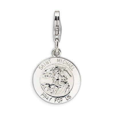 Saint Michael Medal Charm - Sterling Silver QCC500 by Amore La Vita, MPN: QCC500, 883957334578