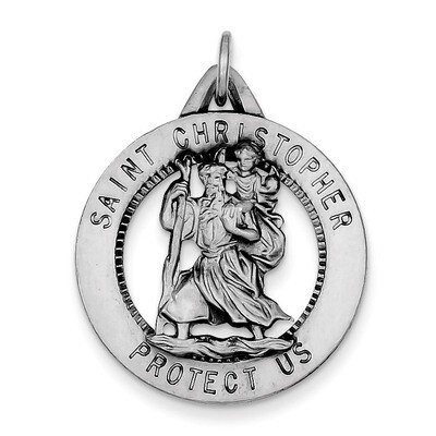 Saint Christopher Medal Sterling Silver QC437, MPN: QC437, 886774583013