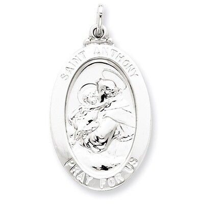 Saint Anthony Medal Sterling Silver QC5709, MPN: QC5709, 191101183775