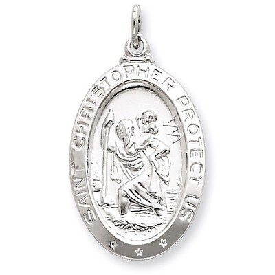Saint Christopher Medal Sterling Silver QC5618, MPN: QC5618, 886774583334